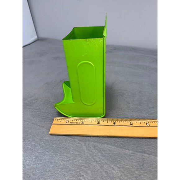 Vintage Lime Green Metal Match Holder with Wall Mount Design 1970s - Picture 8 of 8